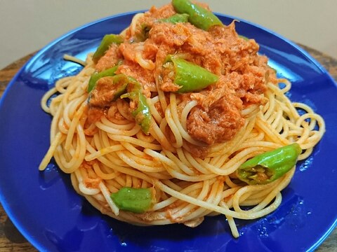 シーチキントマトソースパスタ